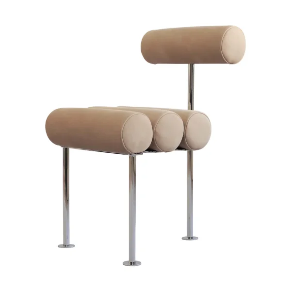 101 Copenhagen Hiro eetkamerstoel Stainless steel-nubuck