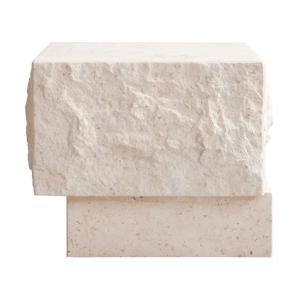 101 Copenhagen Temple bijzettafel low 42x40 cm Chrome-limestone