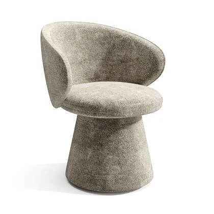 180° draaibare fauteuil in taupe structuurfluweel