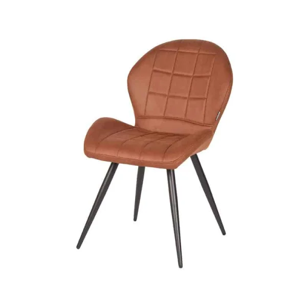 (2x) Eetkamerstoel Sil  - Cognac - Microfiber