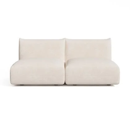 3-zits modulaire sofa in crème chenille fluweel