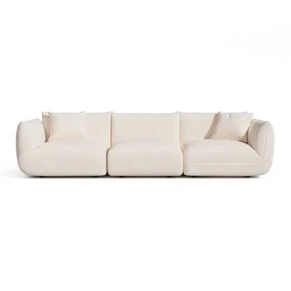 4-5 zits modulaire sofa in crème chenille fluweel