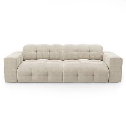 4-zits crèmekleurige fluwelen bank 230cm