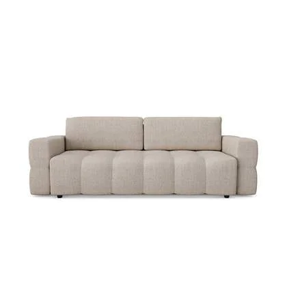 4-zits slaapbank kist walnoot beige bouclette