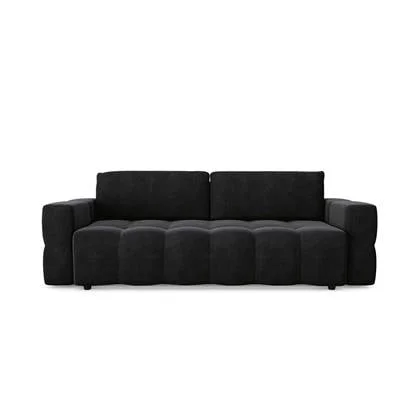 4-zits slaapbank met commode walnoot fluweel donker antraciet