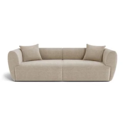 4-zitsbank in beige structuurfluweel