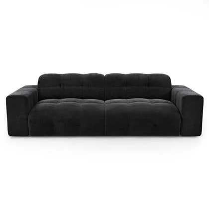 4-zitsbank in donker antraciet fluweel 230cm