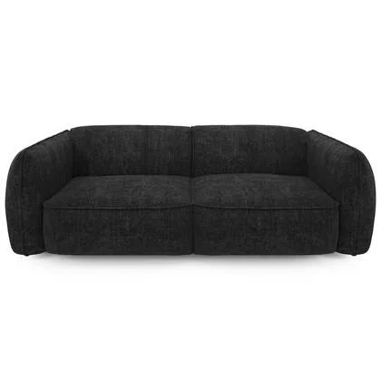 4-zitsbank in donker antraciet geweven fluweel