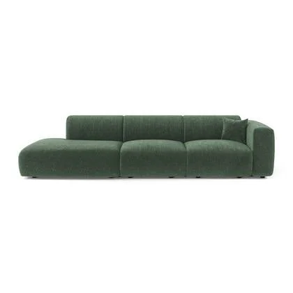 5-zits rechte sofa in smaragdgroen fluweel 310cm