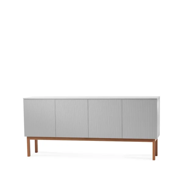 A2 Beam sideboard lichtgrijs, onderstel van geolied eikenhout