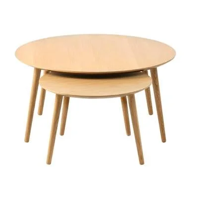 Albany Salontafel - ø88cm|ø58cm - Eiken - Set van 2