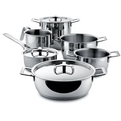 Alessi Pannenset Pots&Pans - AJM100S9 - 6-delig - door Jasper Morrison