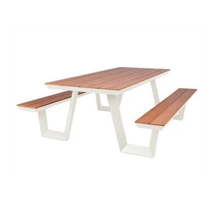 Aluminium picknicktafel 200 cm ivoor