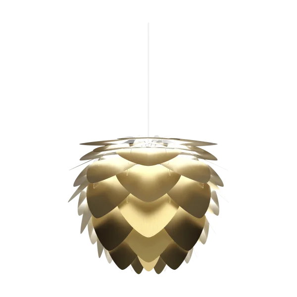 Aluvia Medium hanglamp brushed brass - met koordset wit - Ø 59 cm