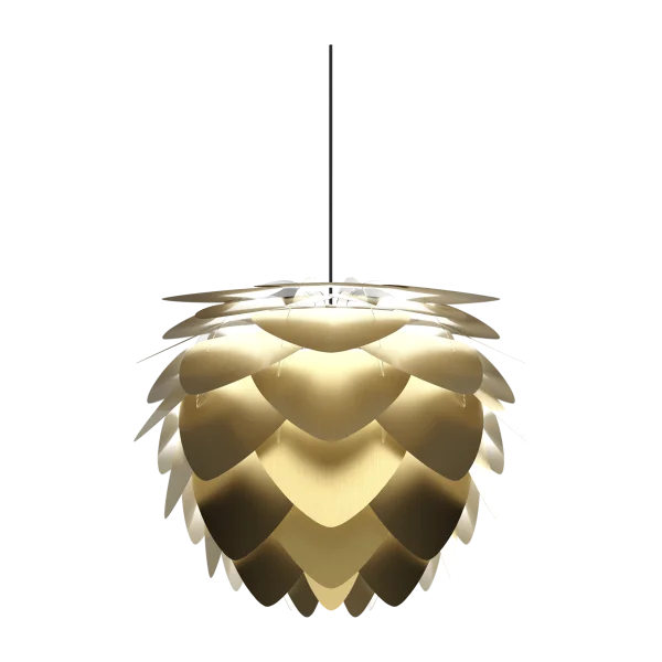 Aluvia Medium hanglamp brushed brass - met koordset zwart - Ø 59 cm