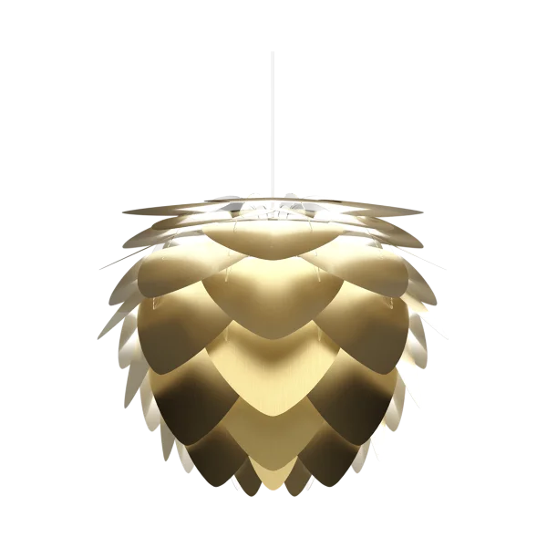 Aluvia Mini hanglamp brushed brass - met koordset wit - Ø 40 cm