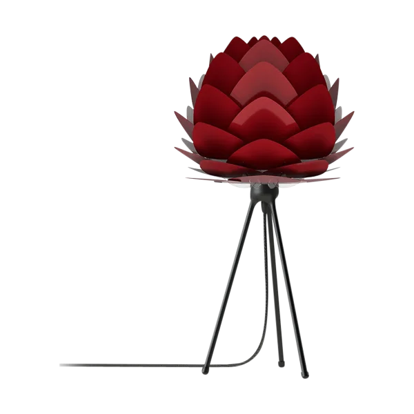 Aluvia Mini tafellamp ruby red - met tripod zwart - Ø 40 cm