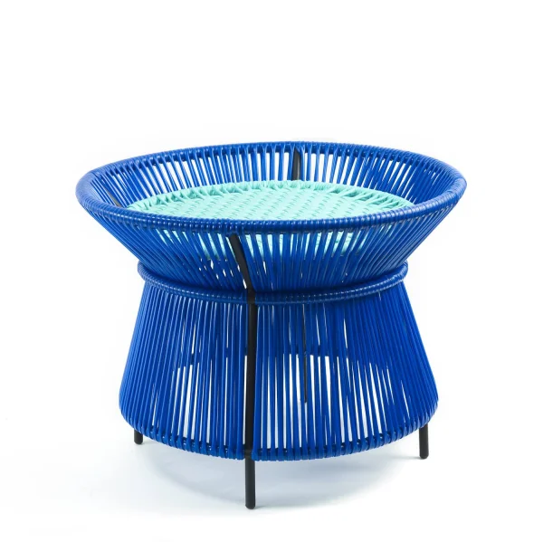 Ames CARIBE rieten tafel - blauw/mint/zwart