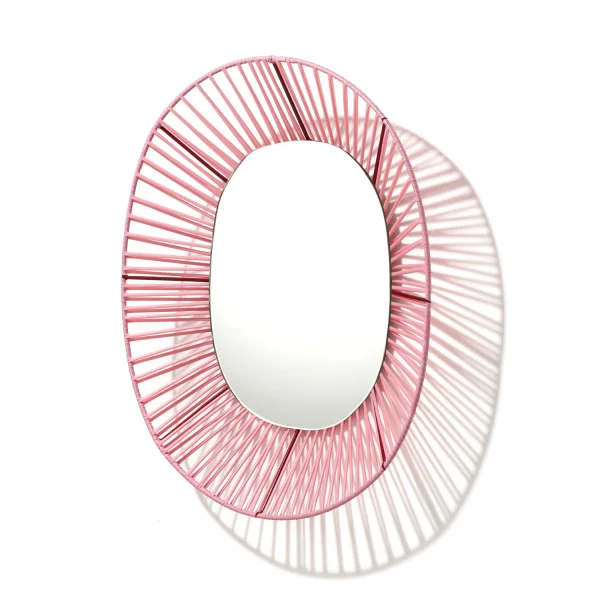 Ames Cesta Wandspiegel - bubblegum roze / rumba rood - oval