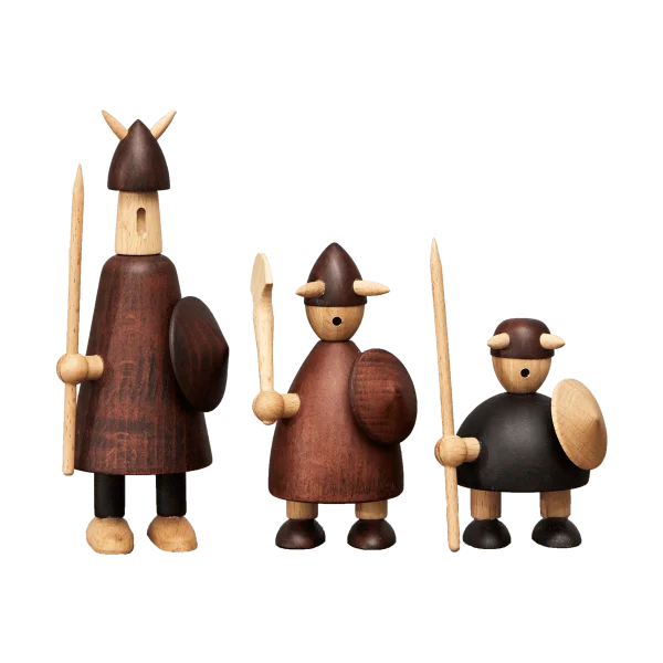 Andersen Furniture The vikings of Denmark houten figuur 3-delig Stained beech