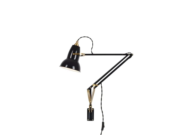 Anglepoise Original 1227™ Brass bureaulamp - jet zwart - Ked - met muurbeugel