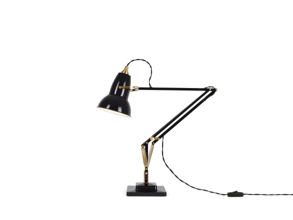 Anglepoise Original 1227™ Brass bureaulamp - jet zwart - Ked - met tafelvoet