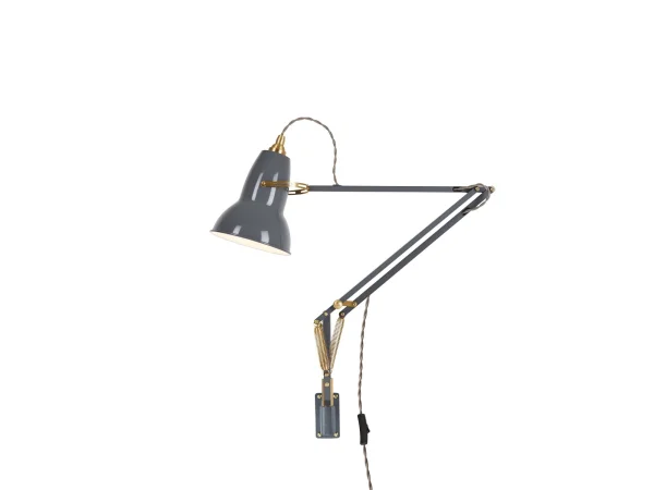 Anglepoise Original 1227™ Brass bureaulamp - olifantengrijs - Ked - met muurbeugel