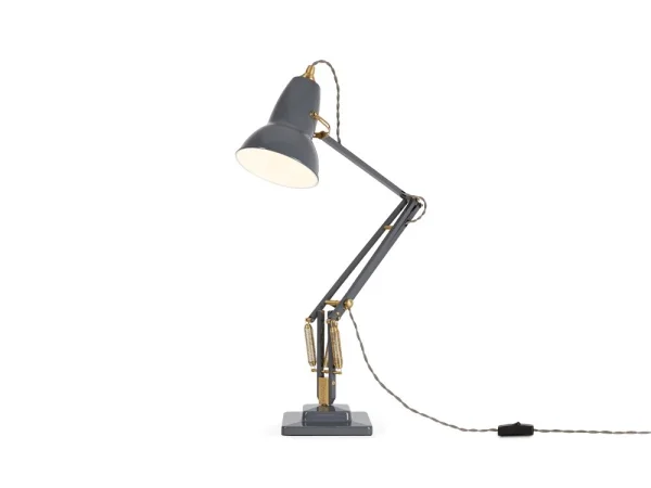 Anglepoise Original 1227™ Brass bureaulamp - olifantengrijs - Ked - met tafelvoet