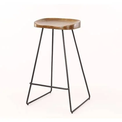 AnLi Style Barstoel houten zitting - Massief acacia - set van 4