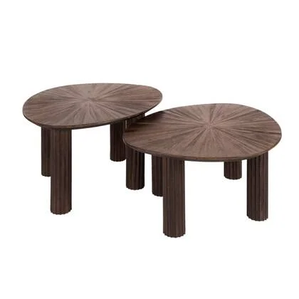 AnLi Style Salontafel Maya Teak driehoekig set|2