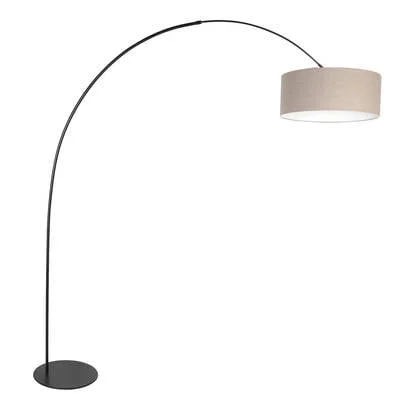 Anne Lighting - vloerlamp - Curve - grijs zwart - metaal - booglamp -