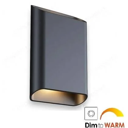 Artdelight Wandlamp Diaz-L Zwart Dim to Warm 2 x 6Watt IP65