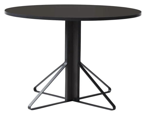 Artek Kaari ronde tafel klein - linoleum zwart - Eiken, zwart - groot