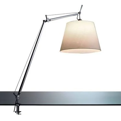 Artemide Tolomeo Mega klemlamp retrofit met dimmer 36cm perkament