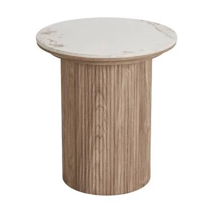 Artichok Ronda Bijzettafel Met Keramiek Blad Bruin Ø 45 cm