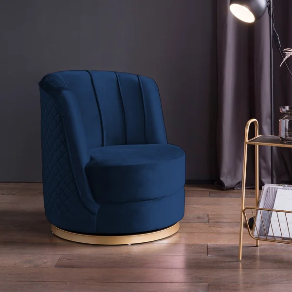 Artistiq Living Draaibare Fauteuil Meggie Velvet - blauw