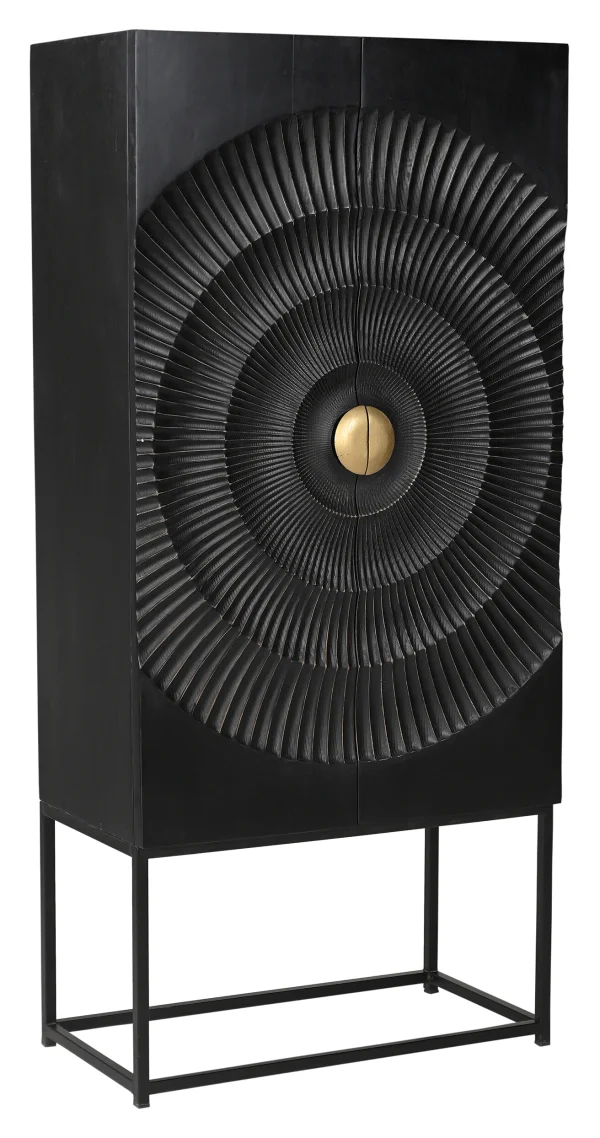 Artistiq Opbergkast Shantae Mangohout, 160 x 75cm - Zwart