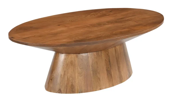 Artistiq Ovale Salontafel Elicia Mangohout, 130 x 68cm - Bruin - Ovaal