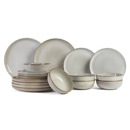 ASA Selection Serviesset Saisons - Sand - 18-delig | 6 personen - 6 dinerborden, 6 ontbijtborden en 6 kommen