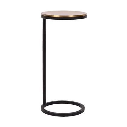 Atmooz Bijzettafel Cooper - Metaal Rond - Zwart - 65x25cm