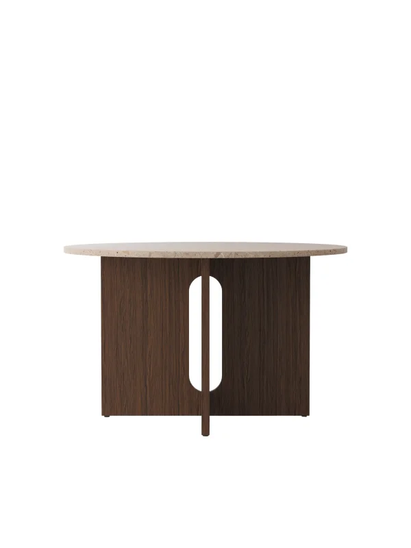 Audo Androgyne eettafel rond - Kunis Breccia Steen - eiken, donker gebeitst - Ø 120 cm