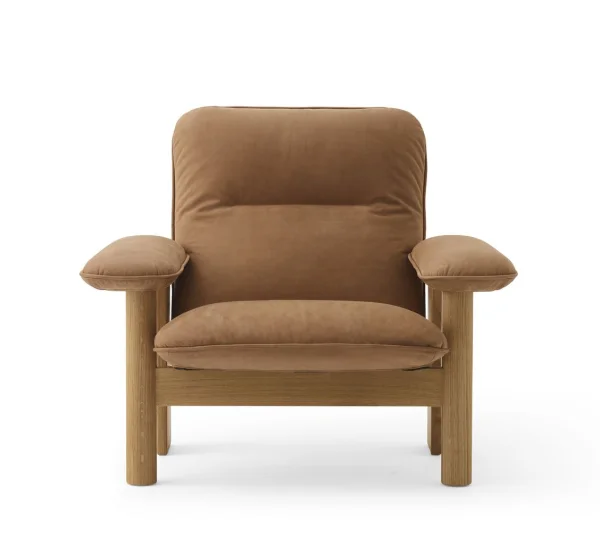 Audo Brasilia Lounge Chair en Ottoman - Dunes Cognac - eiken natuur