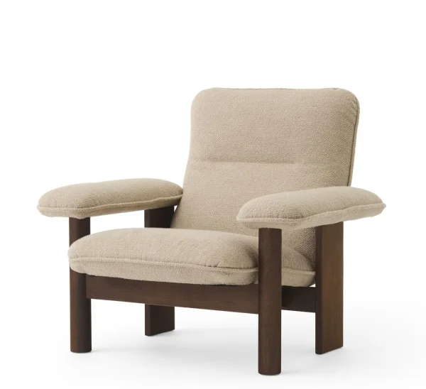 Audo Brasilia Lounge Chair en Ottoman - Menu Boucle - 02  - donker eiken