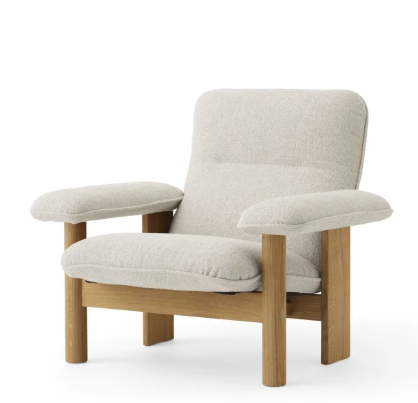 Audo Brasilia Lounge Chair en Ottoman - Moss 0011 - eiken natuur