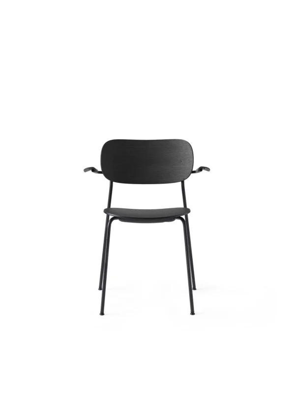 Audo Co Chair w/ Armrest - zwart eiken - zonder zitkussen