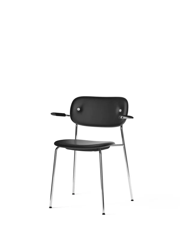 Audo Co Dining Chair met Armleuning - chroom - Dakar 0842 - Armleuning eiken zwart