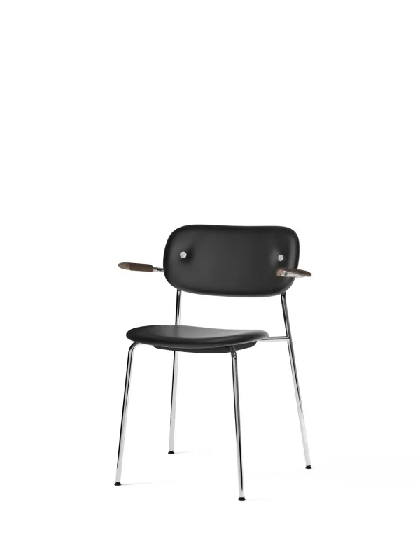 Audo Co Dining Chair met Armleuning - chroom - Dakar 0842 - Armleuning einken donker gebeitst