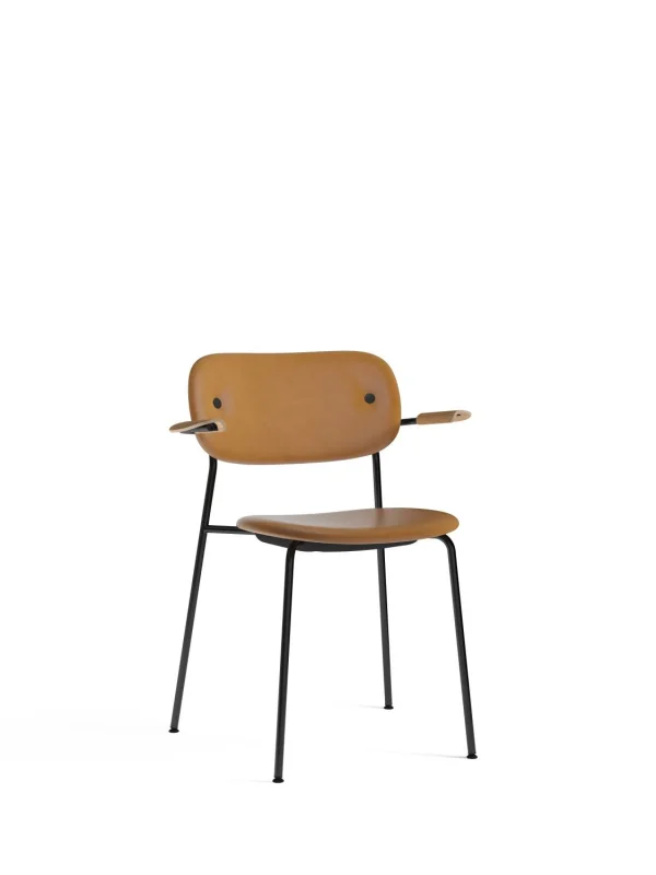 Audo Co Dining Chair met Armleuning - zwart - Dakar 0250 - Armleuning eiken natuur