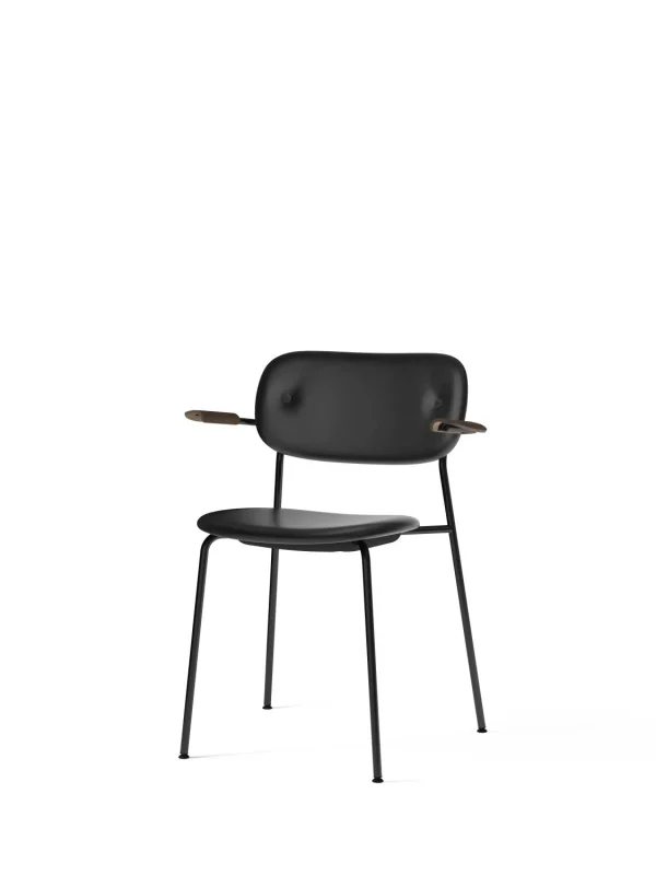 Audo Co Dining Chair met Armleuning - zwart - Dakar 0842 - Armleuning einken donker gebeitst