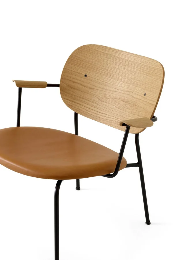 Audo Co Lounge Chair - eiken natuur - Leer Dakar bruin